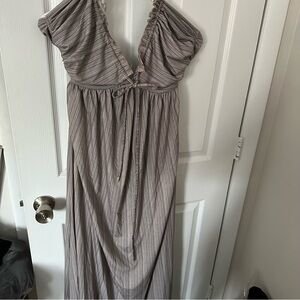 Striped Halter Maxi Dress